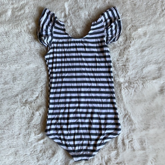 This Tribe Of Three | Gray Striped Leotard | 7/8 - Picture 4 of 10